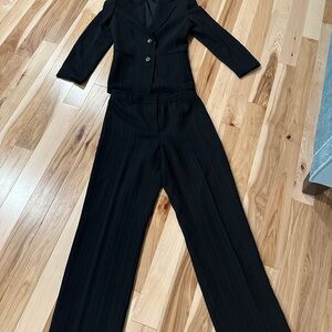 Women's Black Pinstripe Pantsuit